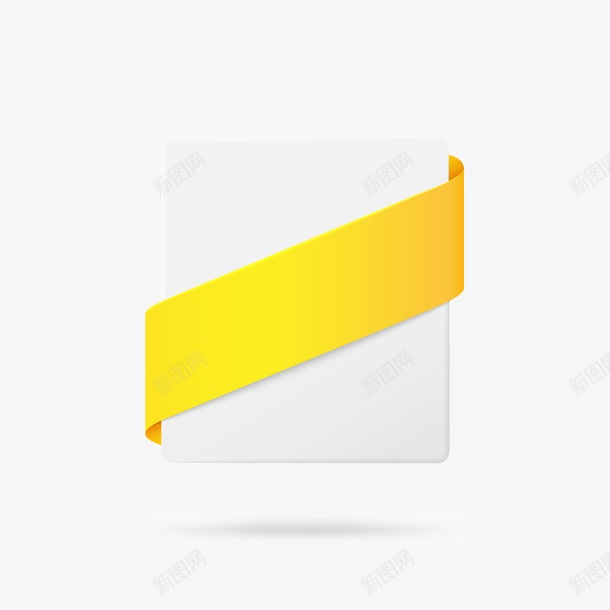 黄色条幅png免抠素材_新图网 https://ixintu.com 彩带 方形 白班 装饰条幅