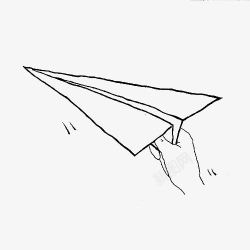 手工飞机手拿纸飞机手绘图高清图片