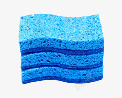 多孔海绵蓝色层叠着带弹性的海绵清洁用品高清图片