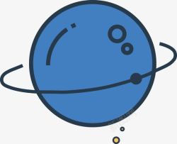 简洁星球简洁风蓝色星球轨道eps图标高清图片
