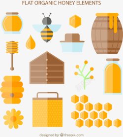 蜜蜂包装蜂蜜元素的选择高清图片
