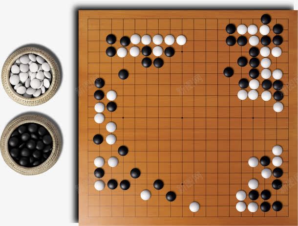 中国围棋png免抠素材_新图网 https://ixintu.com 下围棋 棋子 棋盘 棋笥