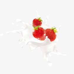 有水滴的草莓牛奶高清图片