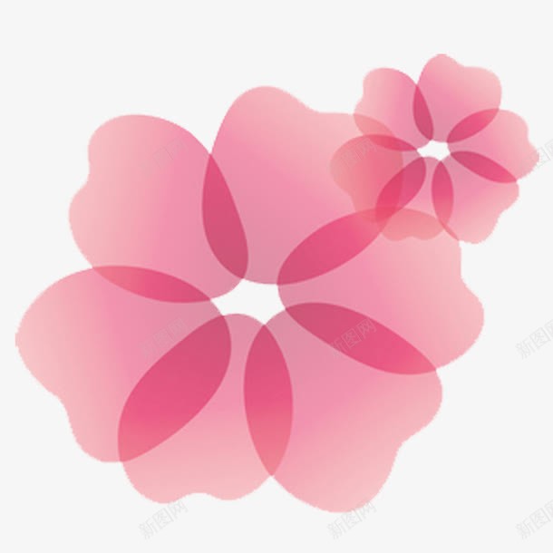 粉色花瓣logo图标png_新图网 https://ixintu.com 叠加 清新 粉色 花店LOGO 花瓣