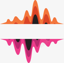 声波标签橘色粉色声波标题框矢量图高清图片