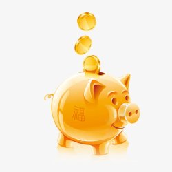 透明小猪存钱罐金融元素高清图片