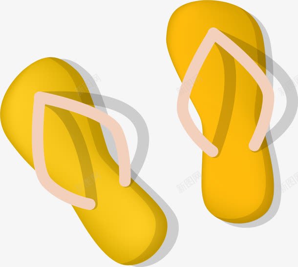 拖鞋装饰图案png免抠素材_新图网 https://ixintu.com 凉拖 卡通 夏季拖鞋 夏日 沙滩 海滩 黄色