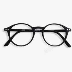 圆形黑框无镜片眼镜素材