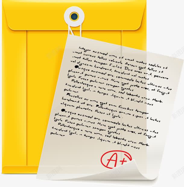 文件档案png免抠素材_新图网 https://ixintu.com 成绩单 档案袋 纸张 黄色档案袋