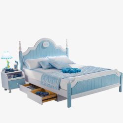 家具单人床儿童床男孩王子床高清图片