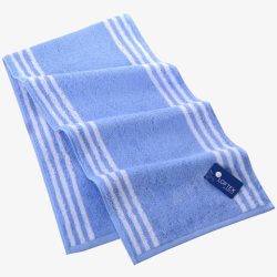 蓝布毛巾跑步健身毛巾高清图片