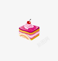 卡通蛋糕png免抠素材_新图网 https://ixintu.com 卡通蛋糕 奶油蛋糕 甜品 甜点 美味 车厘子 香甜
