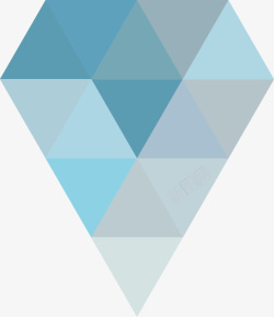 蓝色系三角形拼贴钻石形状素材