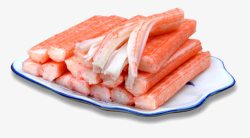 日式海鲜盖饭一盘子蟹肉棒高清图片