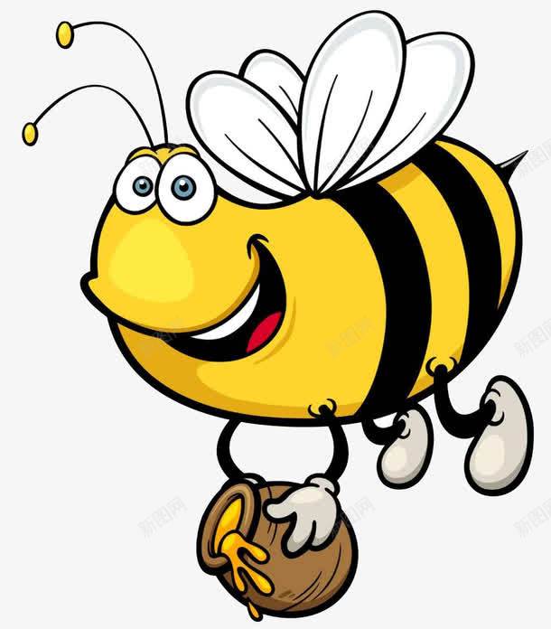 卡通小蜜蜂png免抠素材_新图网 https://ixintu.com 动物 可爱卡通 小蜜蜂 简笔画 蜂蜜 蜜罐 采蜜 黄色