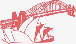 粉红色澳大利亚悉尼矢量图素材