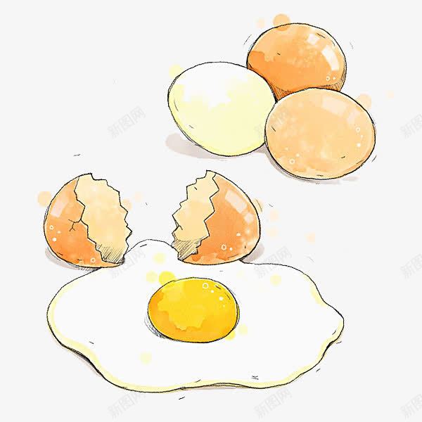 手绘鸡蛋png免抠素材_新图网 https://ixintu.com 手绘图 插图 白鸡蛋 红鸡蛋 蛋 鸡蛋 鸡蛋壳 鸡蛋液体