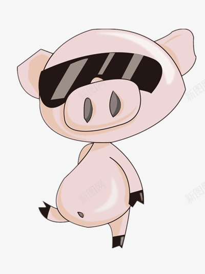 酷帅的小猪png免抠素材_新图网 https://ixintu.com 动物 卡通 粉红 素材