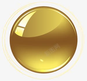 金属水珠按钮png免抠素材_新图网 https://ixintu.com 便签按钮 圆形 按钮 水珠 金色