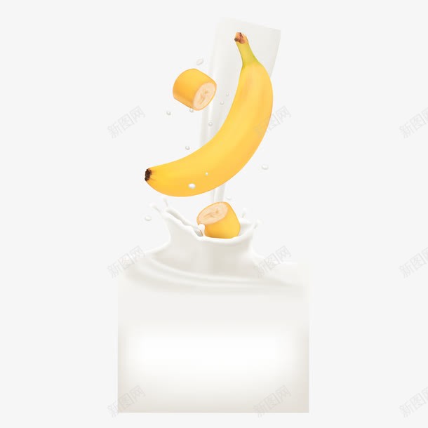 香蕉牛奶矢量图ai免抠素材_新图网 https://ixintu.com 奶浪 牛奶 香蕉 香蕉牛奶 矢量图
