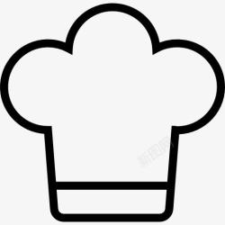 厨房小帽厨师或锅帽轮廓图标高清图片