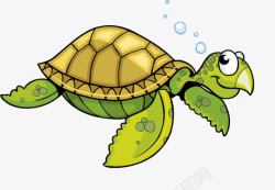 黄色海龟卡通乌龟泡泡海龟高清图片