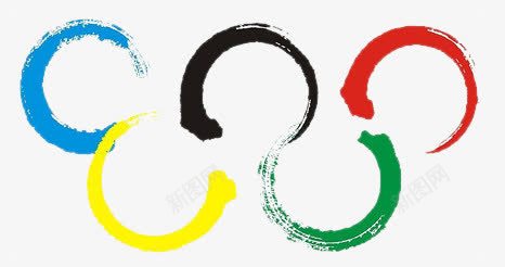 创意奥运五环png免抠素材_新图网 https://ixintu.com 2022奥运圈 创意 圆 奥运五环 手绘 水墨画 油墨画