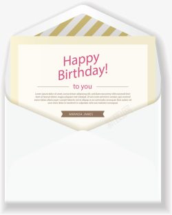白色信封祝贺生日快乐的信件高清图片