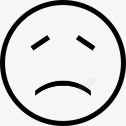 伤心的面孔悲伤的表情脸部轮廓图标高清图片