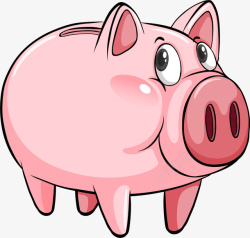 玩耍的小猪粉色可爱小猪储蓄罐高清图片