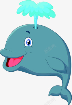喷吐海豚头上的水高清图片