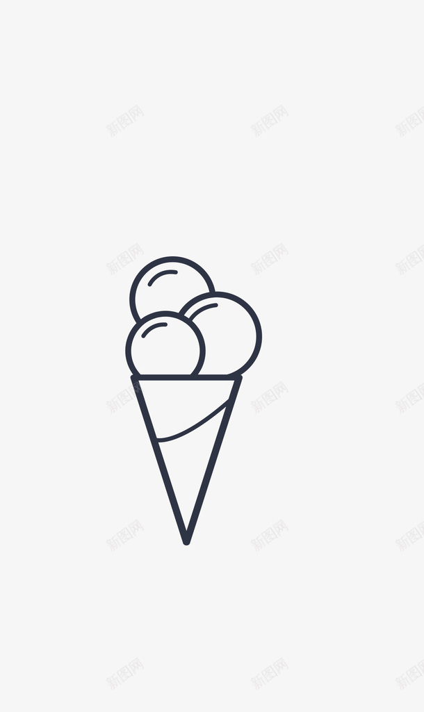 手绘卡通冰淇淋图案图标png_新图网 https://ixintu.com 冰淇淋 卡通 图案 手绘 手绘卡通图案 简单 线条