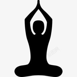 瑜伽姿势矢量佛教瑜伽姿势图标高清图片