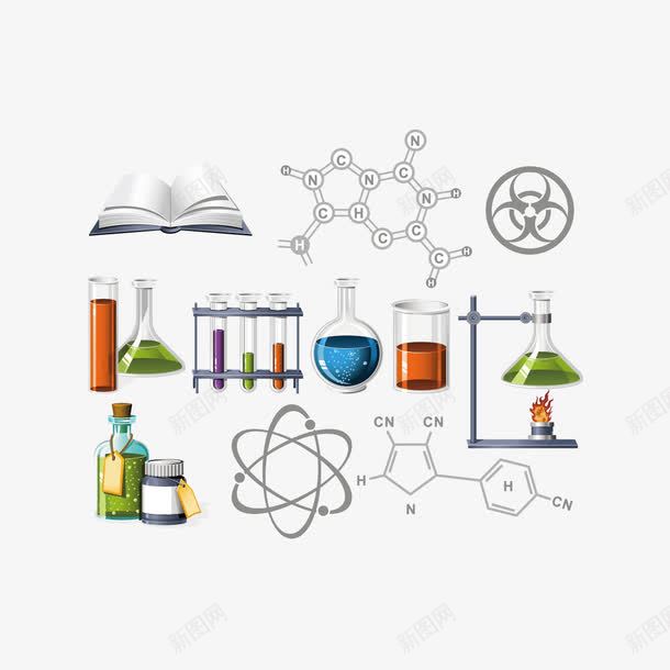 化学用品矢量图ai免抠素材_新图网 https://ixintu.com 化学元素 实验器材 量杯 矢量图