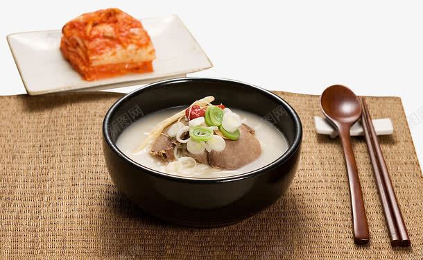 韩式滋味浓汤拉面png免抠素材_新图网 https://ixintu.com 浓汤拉面 酸辣泡菜 食物 餐具