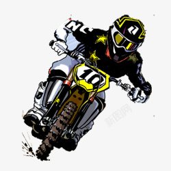 飞肯摩托大马戏黑黄色超酷摩托杂技表演飞高清图片