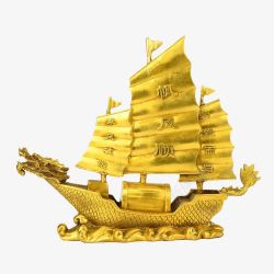 铜雕塑一帆风顺金帆船铜帆船铜雕塑高清图片