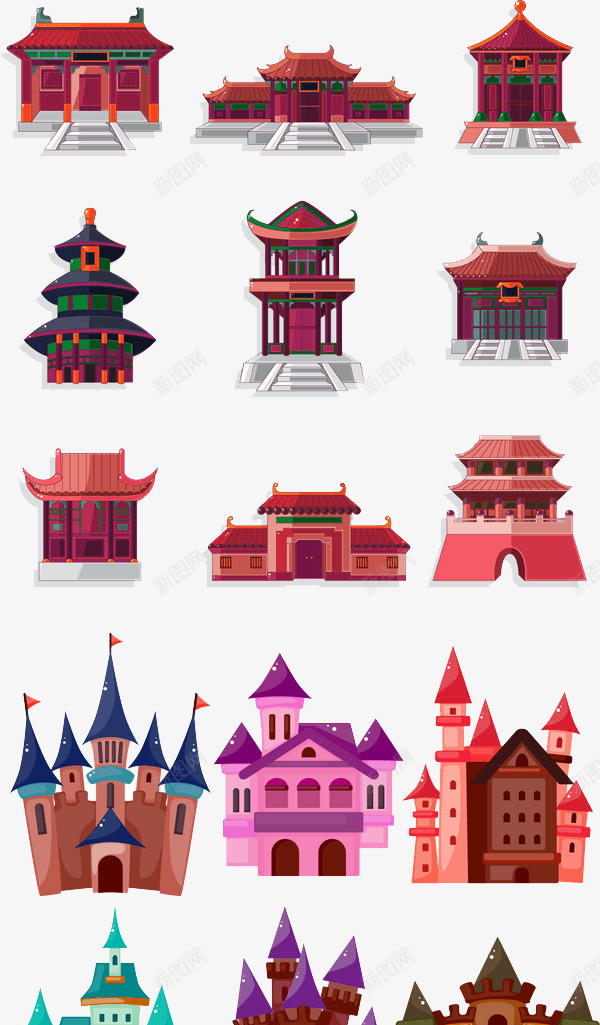 红色中国风卡通塔楼装饰图案png免抠素材_新图网 https://ixintu.com 中国风 免抠PNG 卡通 塔楼 红色 装饰图案