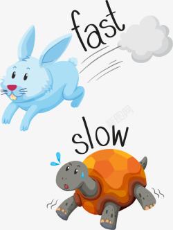 手绘龟兔赛跑素材