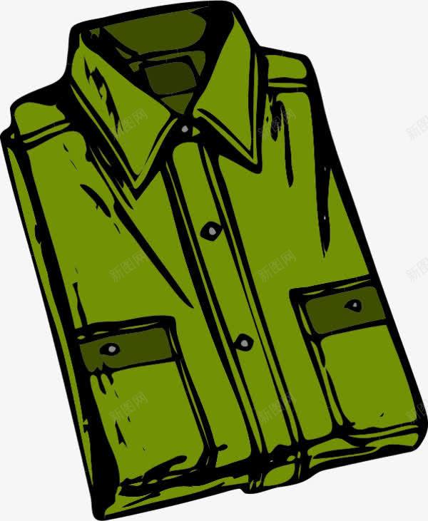 绿色衬衫png免抠素材_新图网 https://ixintu.com 上衣 图案设计 绿衬衫 衬衫
