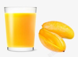 一杯黄色的芒果味果汁儿素材