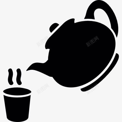茶壶和茶杯图标png_新图网 https://ixintu.com 咖啡 咖啡店 咖啡杯 喝热饮料 壶 茶 食品
