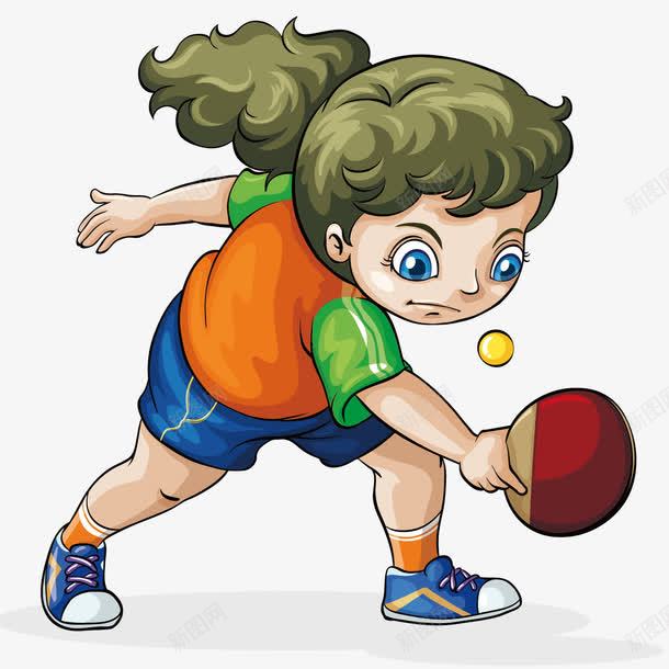 打乒乓球女孩png免抠素材_新图网 https://ixintu.com 乒乓球 女孩 打球 运动