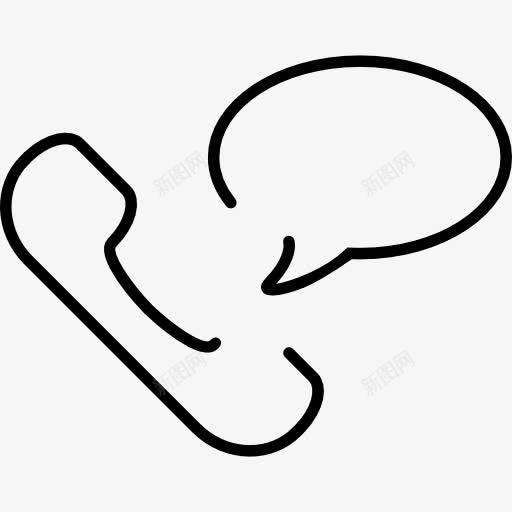 电话交谈超薄轮廓图标png_新图网 https://ixintu.com 商务 电话 短信 耳 语音泡 超薄 轮廓 通话