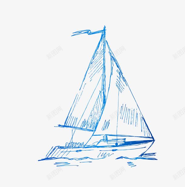 com 一帆风顺 卡通手绘 图案图标 帆船 扬帆起航 杨帆起航