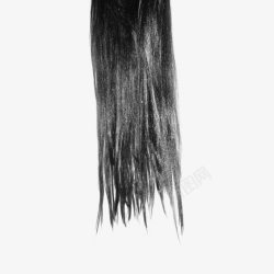 线描女士发型乌黑长直发高清图片