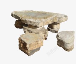 石头桌子面石桌子凳子高清图片