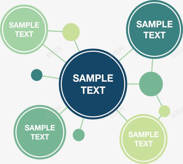 气泡关系图png免抠素材_新图网 https://ixintu.com 人脉关系图 信息图表 关系图 矢量素材 绿色