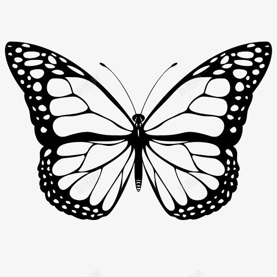 黑色镂空蝴蝶装饰图案图标png_新图网 https://ixintu.com PNG 昆虫 蝴蝶 镂空 黑色