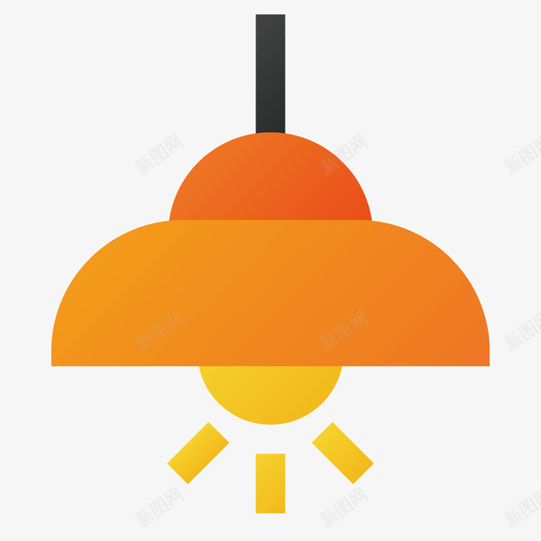 橙色创意电灯元素png免抠素材_新图网 https://ixintu.com 光芒 创意 卡通插画 发光 橙色 能源 质感